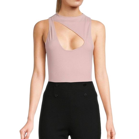 Free People NWT Keep It Going Cutout Bodysuit Women's Pink Size XL Racerback - Picture 3 of 10